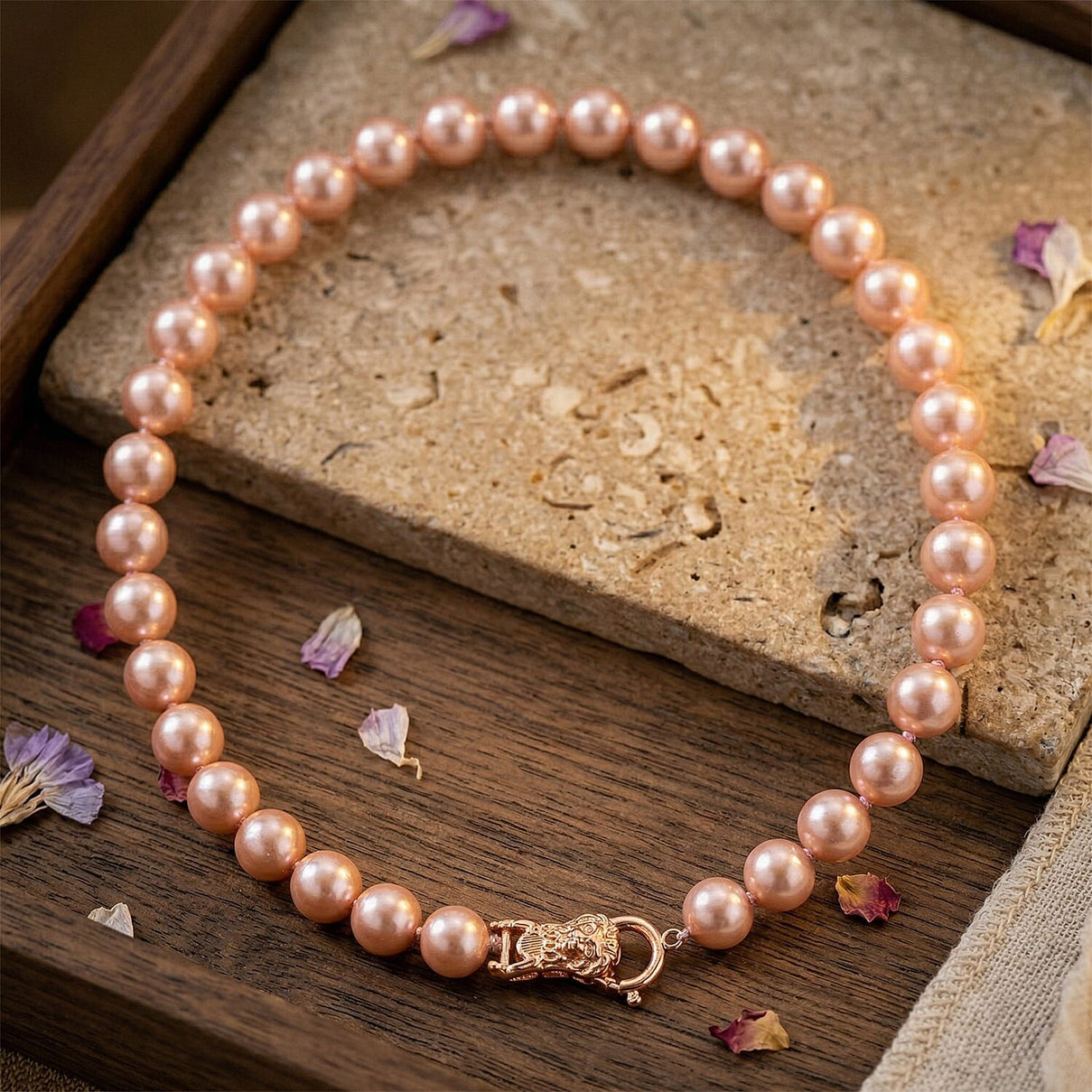 Pink Shell Pearl Beads Necklace (Size - 20) 350.00 Ct. V32514501 3