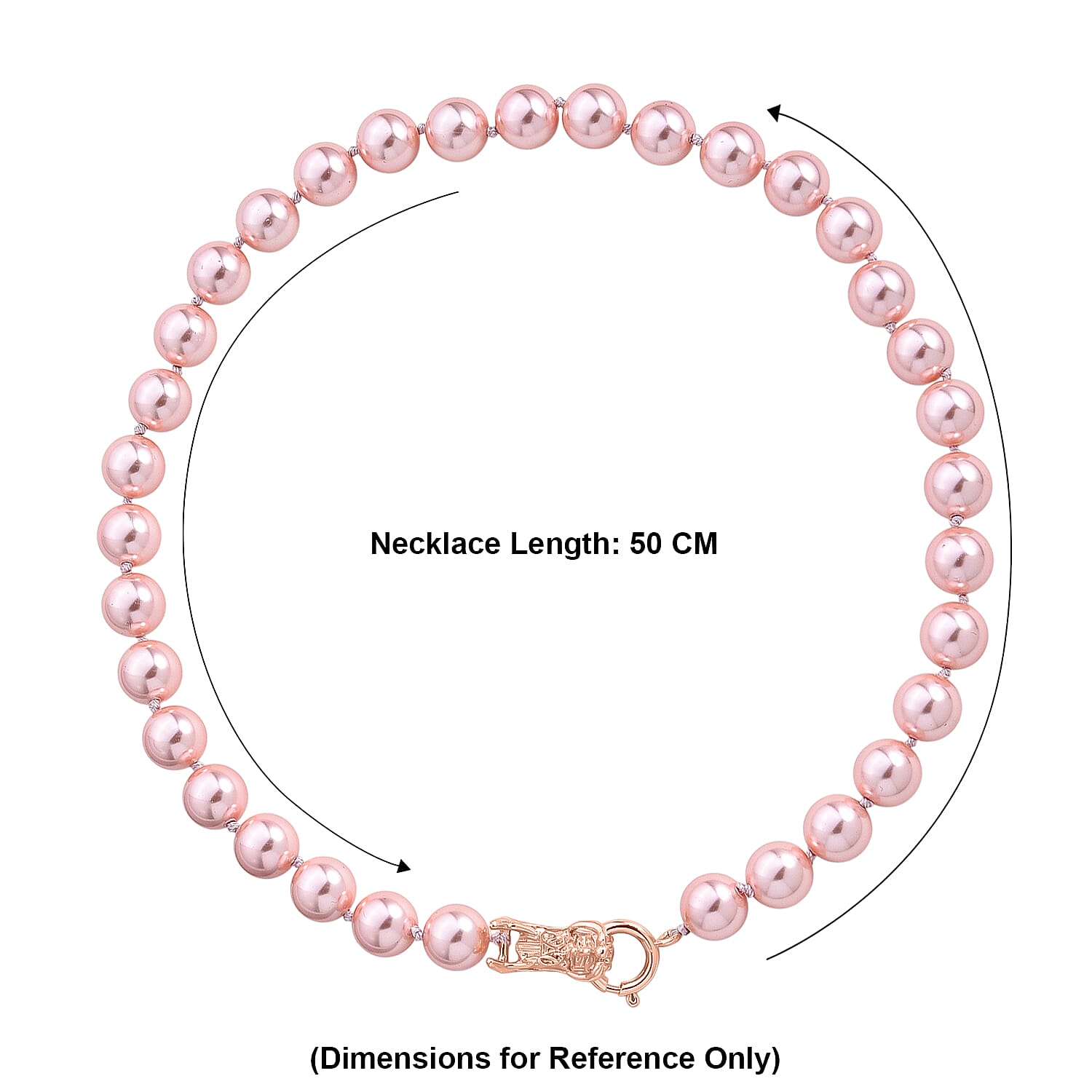 Pink Shell Pearl Beads Necklace (Size - 20) 350.00 Ct. V32514501 6