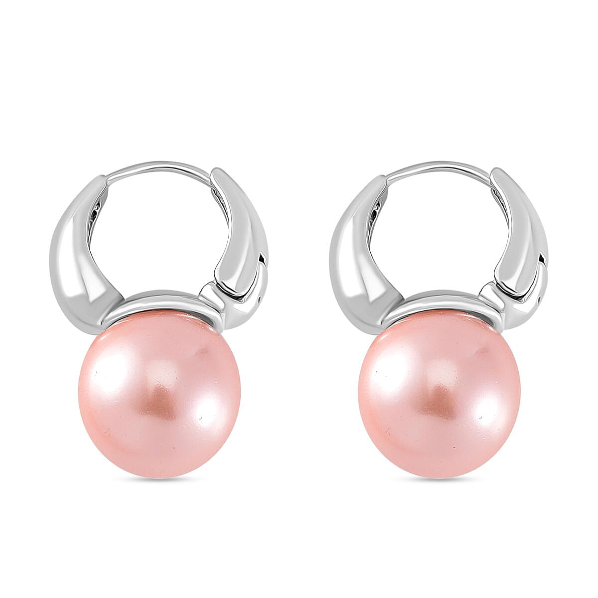 Pink Shell Pearl Earring with Hoop 40.00 Ct. 8103664 4