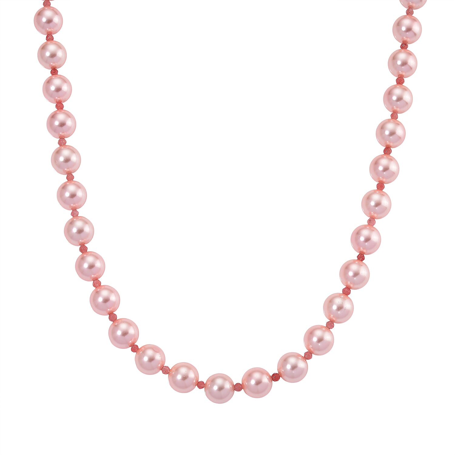 Pink Shell Pearl &amp; Strawberry Quartz Necklace (Size 20 - 2 Ext) 349.00 Ct. 8204764 0