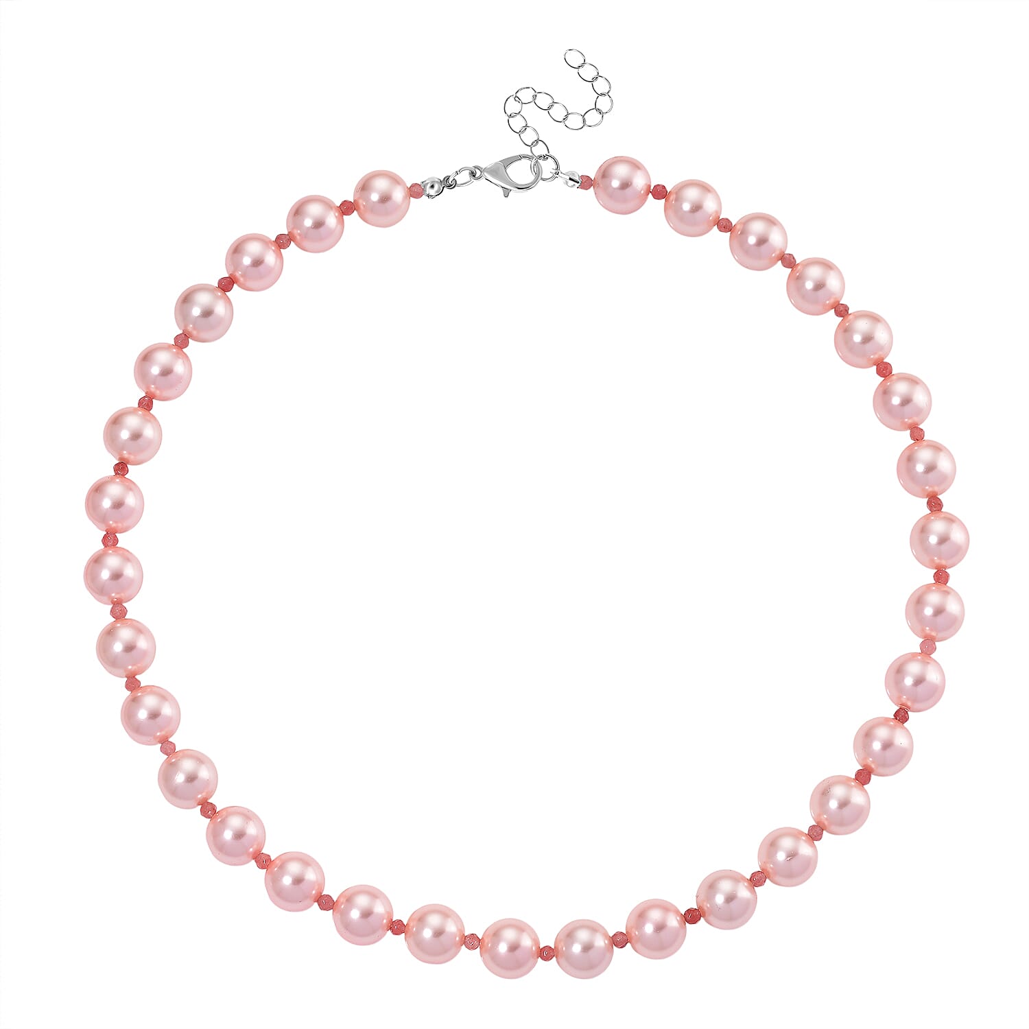 Pink Shell Pearl &amp; Strawberry Quartz Necklace (Size 20 - 2 Ext) 349.00 Ct. 8204764 3