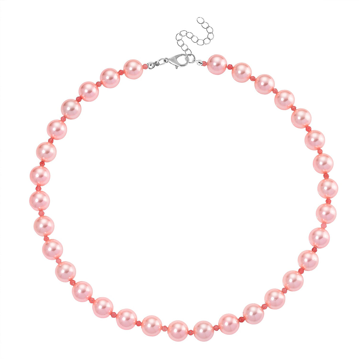 Pink Shell Pearl &amp; Strawberry Quartz Necklace (Size 20 - 2 Ext) 349.00 Ct. 8204764 9