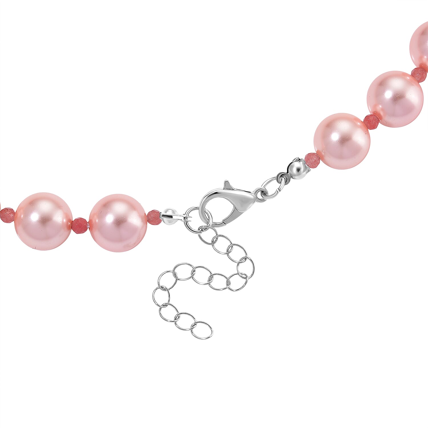 Pink Shell Pearl &amp; Strawberry Quartz Necklace (Size 20 - 2 Ext) 349.00 Ct. 8204764 10