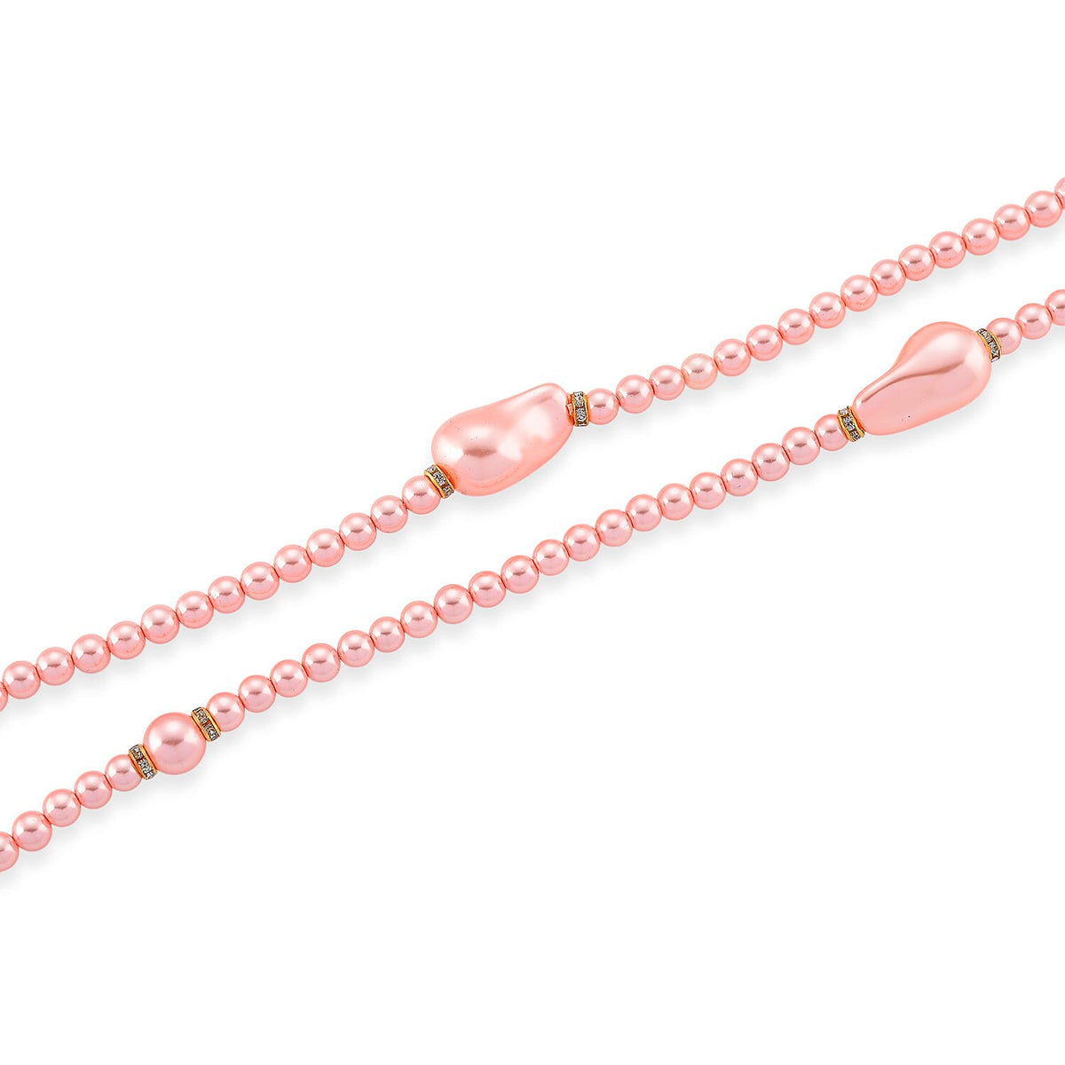 Pink Shell Pearl &amp; White Crystal Necklace 282.00 Ct. 8227393 6