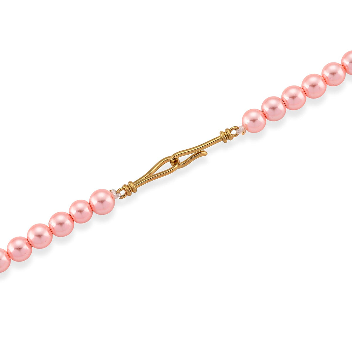 Pink Shell Pearl &amp; White Crystal Necklace 282.00 Ct. 8227393 8