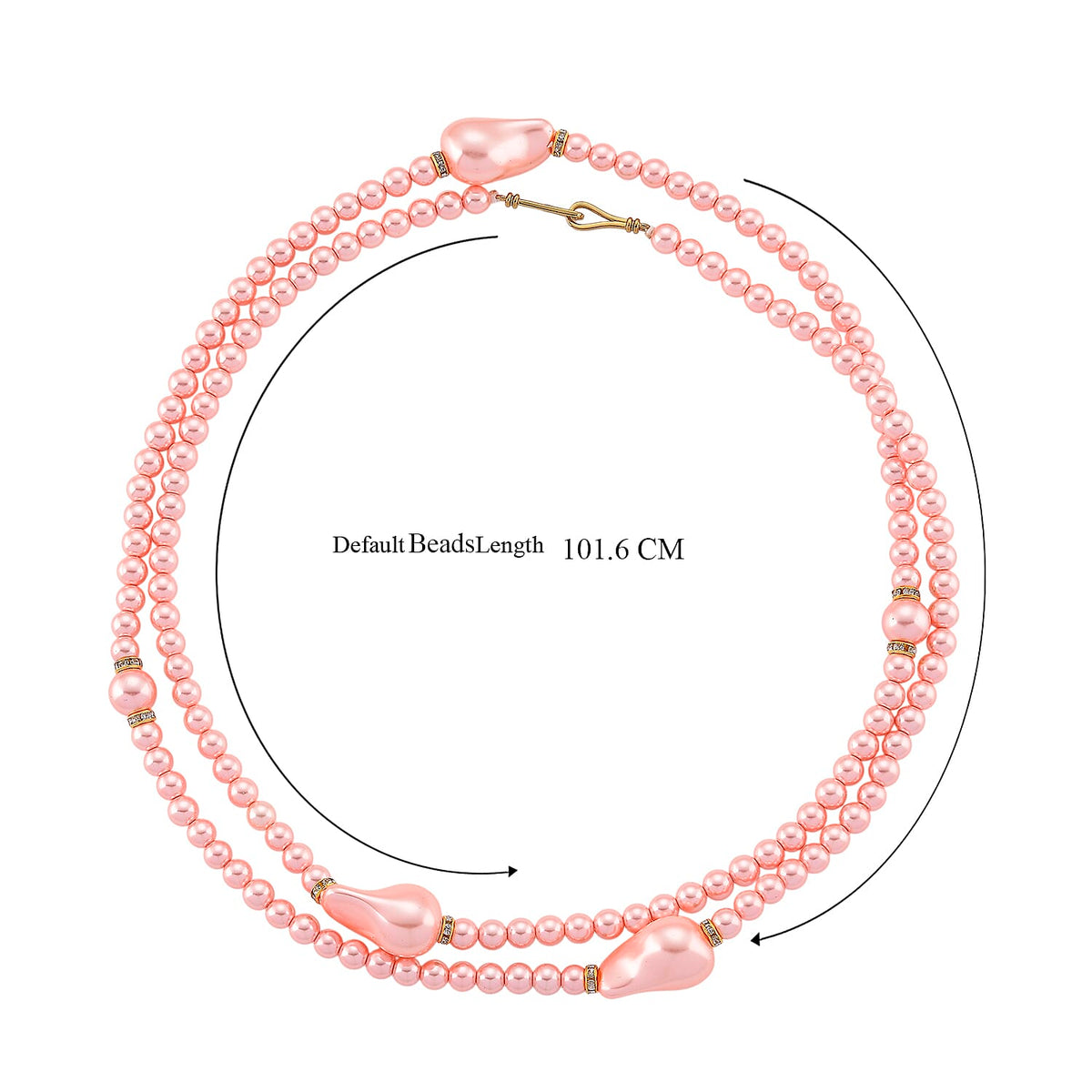 Pink Shell Pearl &amp; White Crystal Necklace 282.00 Ct. 8227393 10