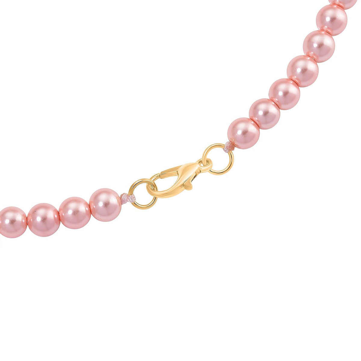 Pink Shell Pearl &amp; White Crystal Necklace 282.00 Ct. 8227393 14