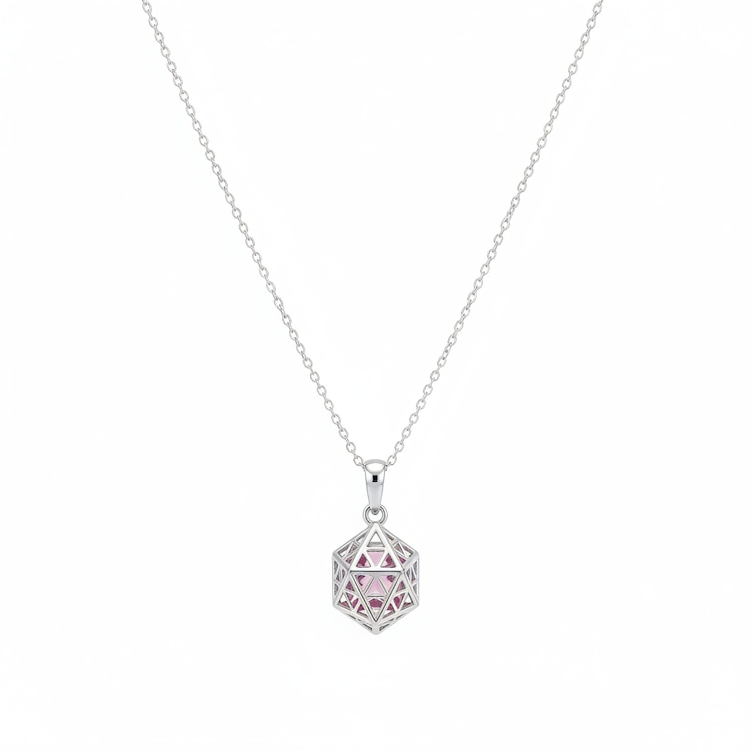 Pink Spinel Pendant (Size 16 - 2 Ext) with Lobster Clasp in Sterling Silver 3.55 Ct. 8179723 0