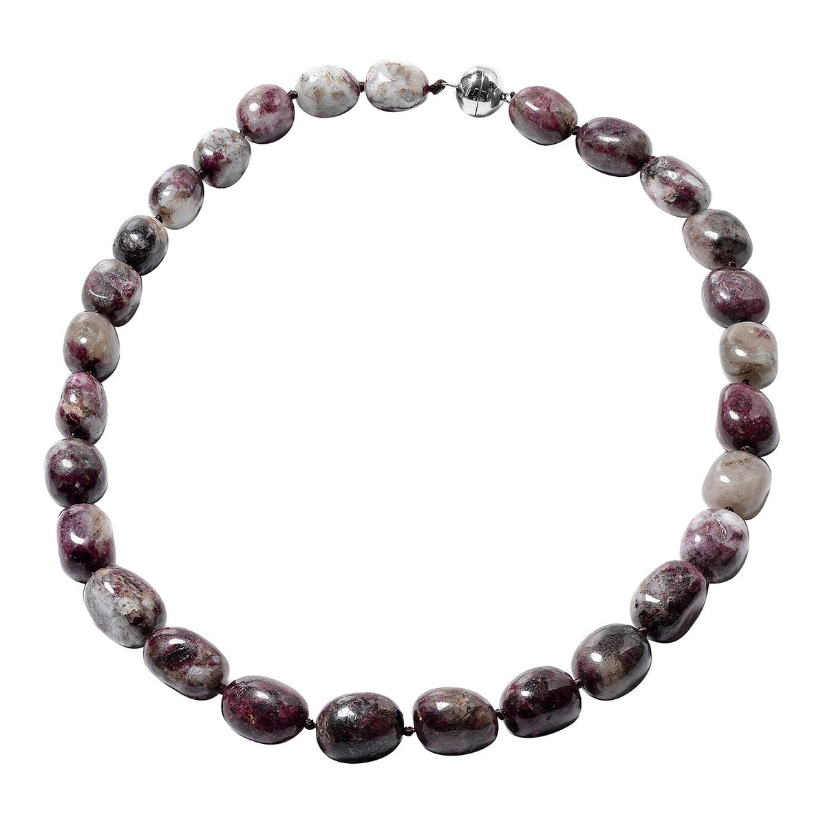 Pink Tourmaline Necklace (Size - 20) in Rhodium Overlay Sterling Silver with Magnetic Clasp 573.00 Ct. 7171354 0