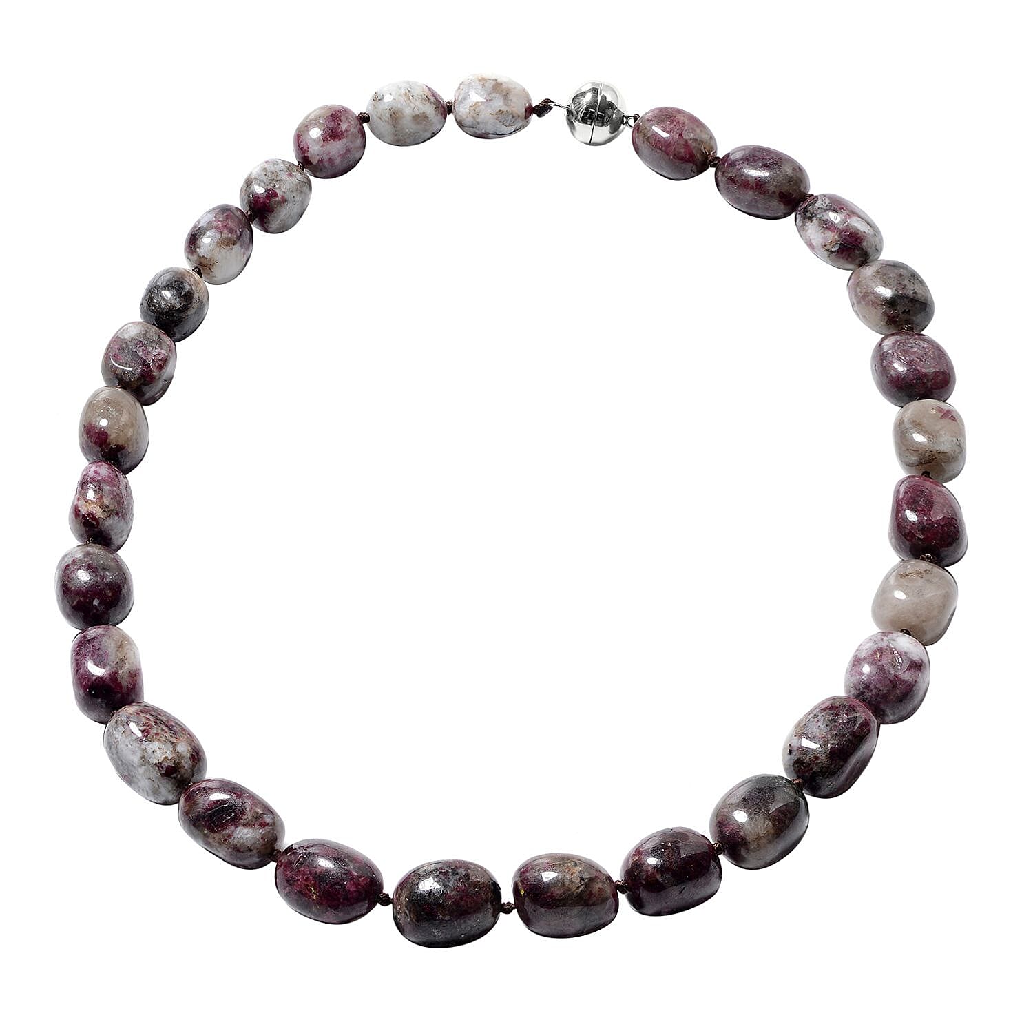 Pink Tourmaline Necklace (Size - 20) in Rhodium Overlay Sterling Silver with Magnetic Clasp 573.00 Ct. 7171354 0