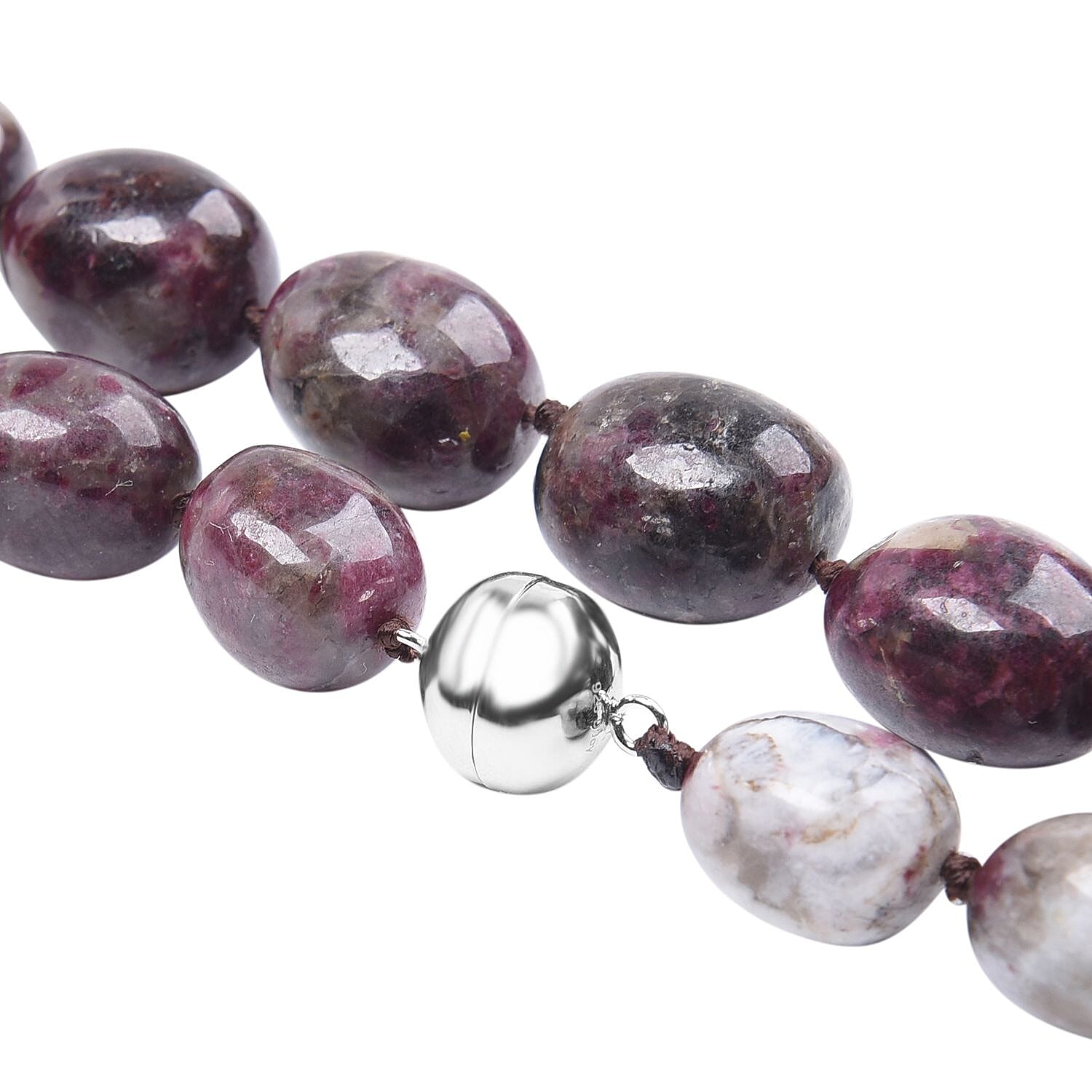 Pink Tourmaline Necklace (Size - 20) in Rhodium Overlay Sterling Silver with Magnetic Clasp 573.00 Ct. 7171354 2