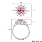 NY Close Out - Pink & White Cubic Zirconia Halo Ring in Sterling Silver