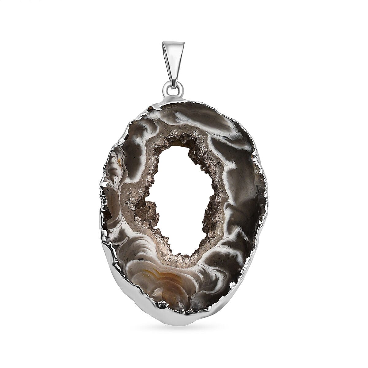 Plain Geode Sire Pendant in Silver Tone 10.00 Ct 7507806 0