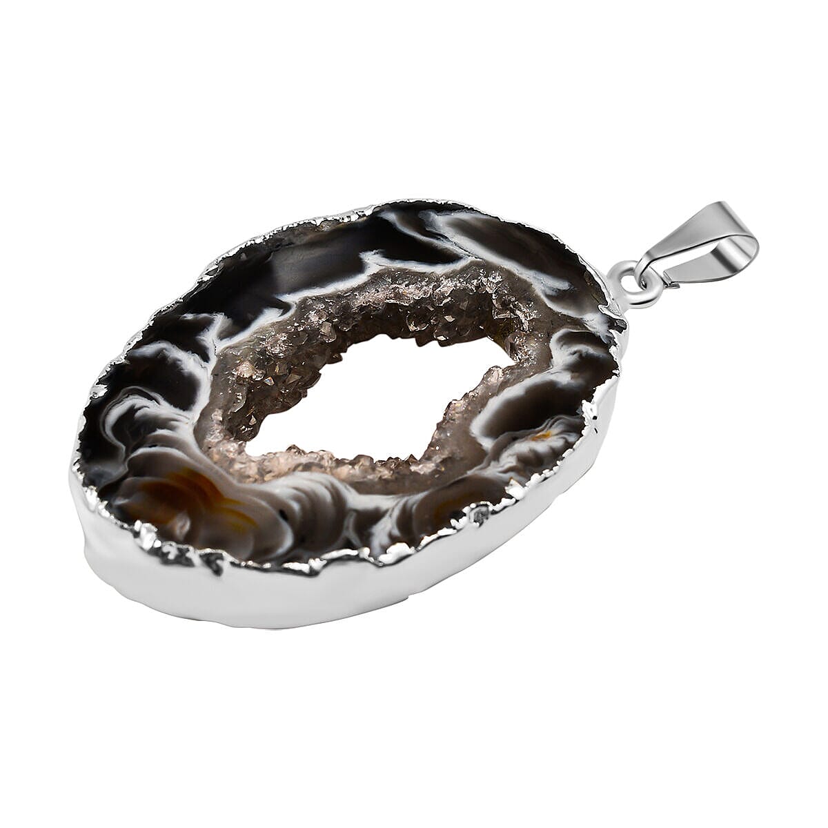 Plain Geode Sire Pendant in Silver Tone 10.00 Ct 7507806 3