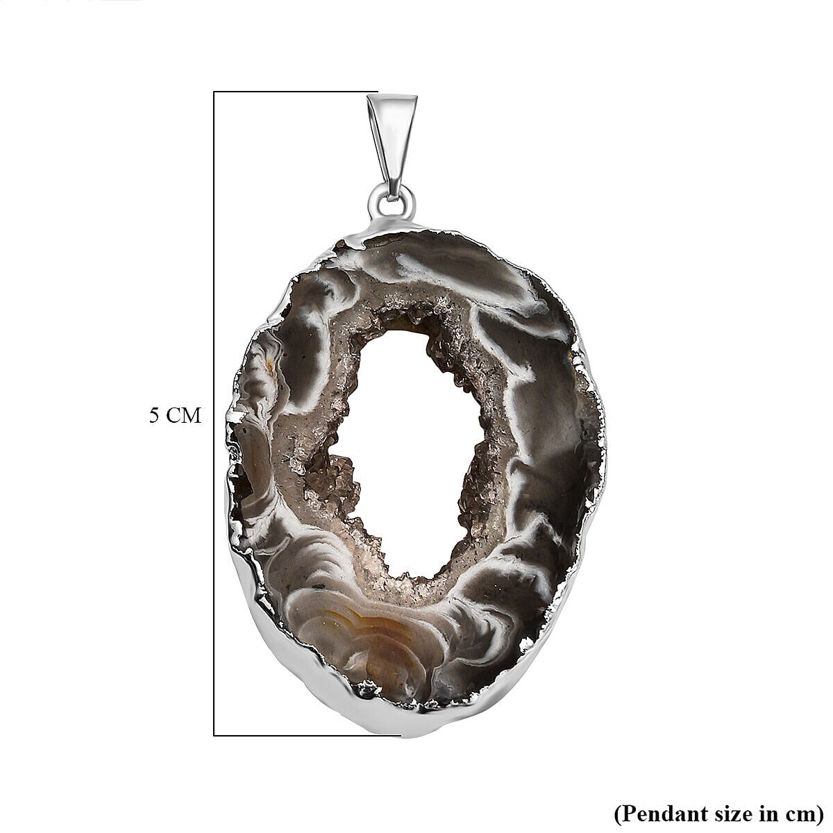 Plain Geode Sire Pendant in Silver Tone 10.00 Ct 7507806 4