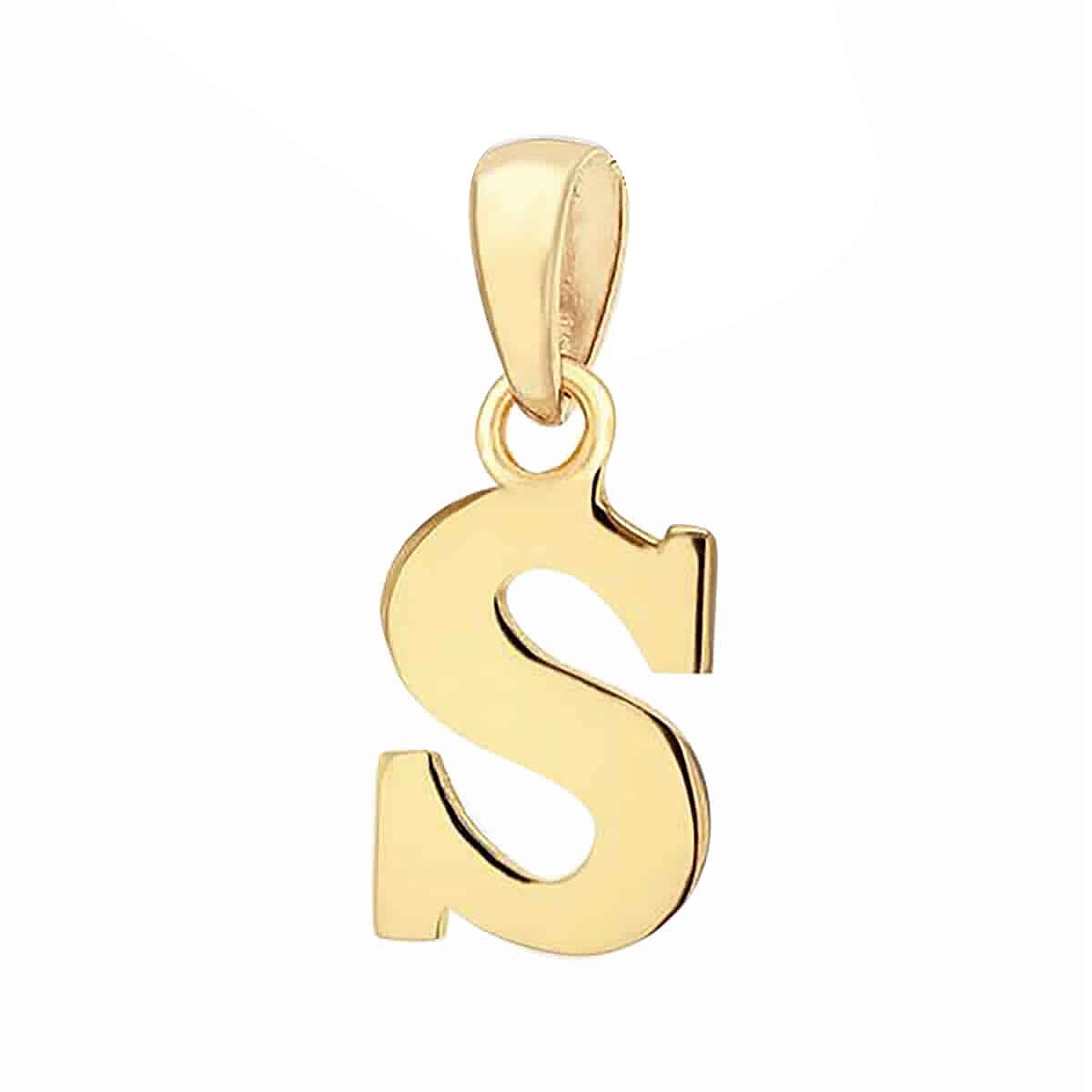Plain Initial S Pendant in 9K Yellow Gold 3490761 0
