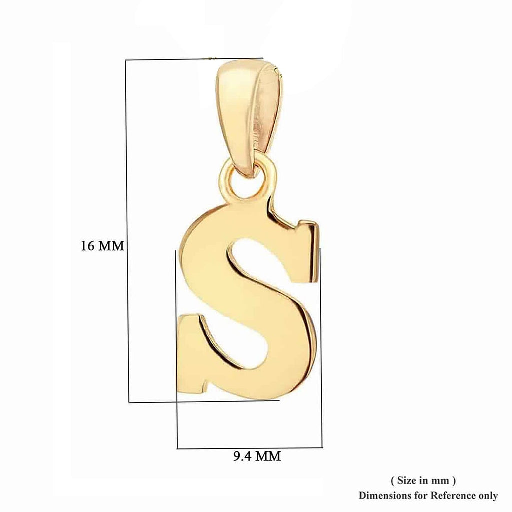 9K Yellow Gold Initial S Pendant