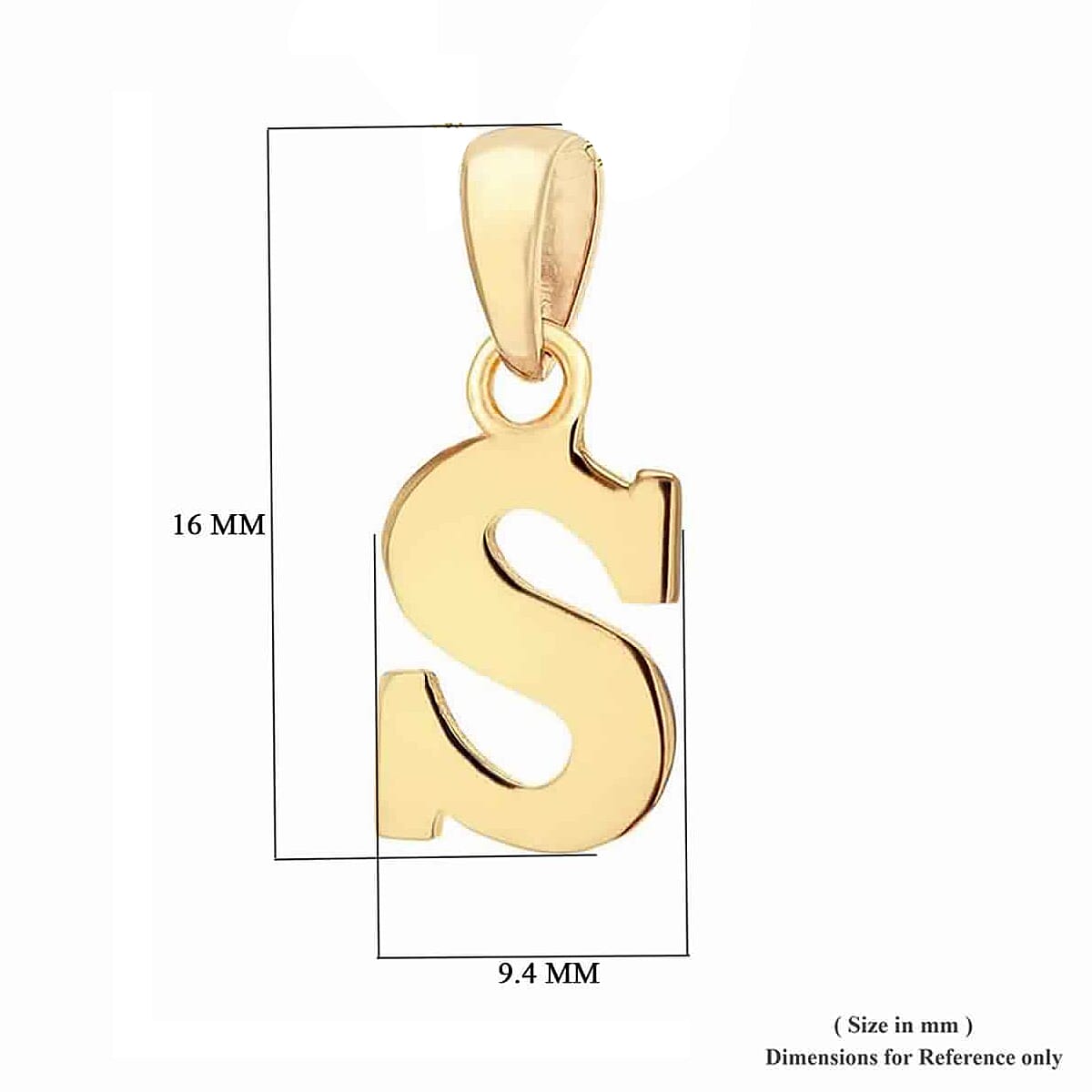 Plain Initial S Pendant in 9K Yellow Gold 3490761 1