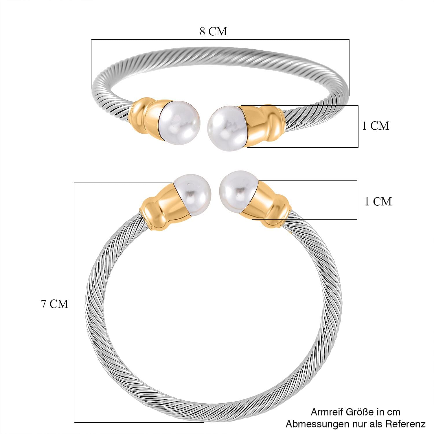 Designer Inspired Simulated Pearl Bangle 7995465 5