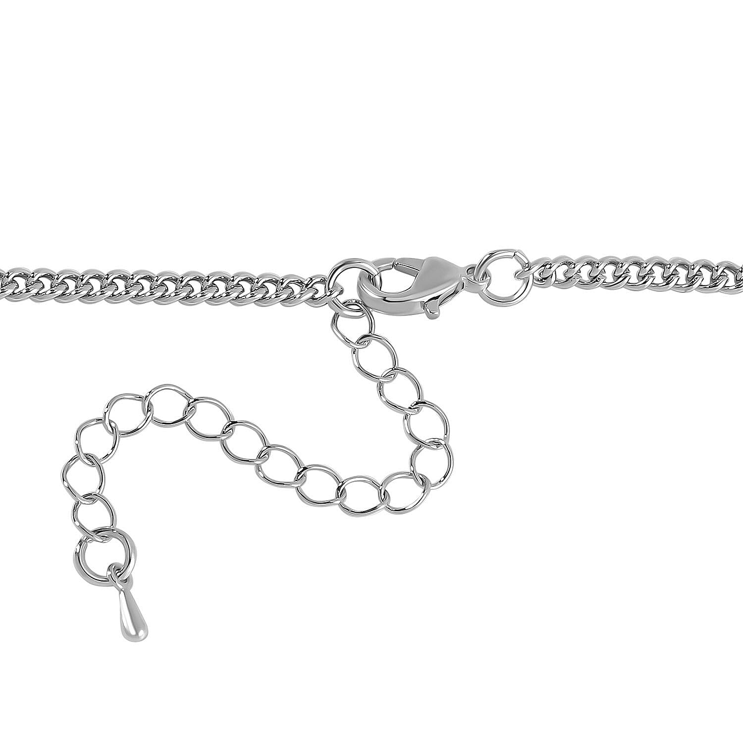 Simulated Pearl, White &amp; Black Austrian Crystal Grey Enamelled Bee Necklace (Size - 24) in Silver Plating 7668875 6