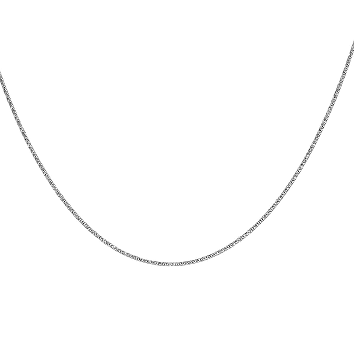 Platinum 0.8 MM Spiga Chain with Spring Ring Clasp 16 Inch Polished, 2.6 Gms 8105530 0