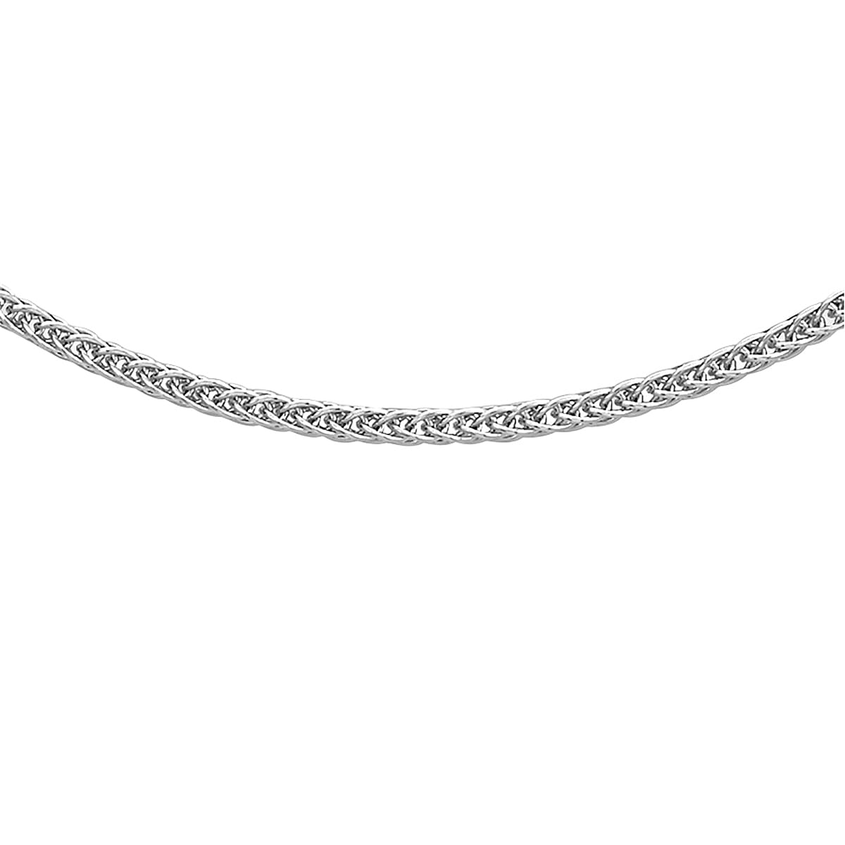Platinum 0.8 MM Spiga Chain with Spring Ring Clasp 16 Inch Polished, 2.6 Gms 8105530 2