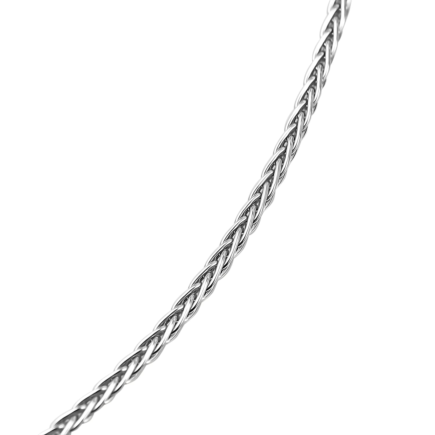 Platinum 0.8 MM Spiga Chain with Spring Ring Clasp 16 Inch Polished, 2.6 Gms 8105530 3