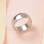 Platinum Overlay Sterling Silver Band Ring