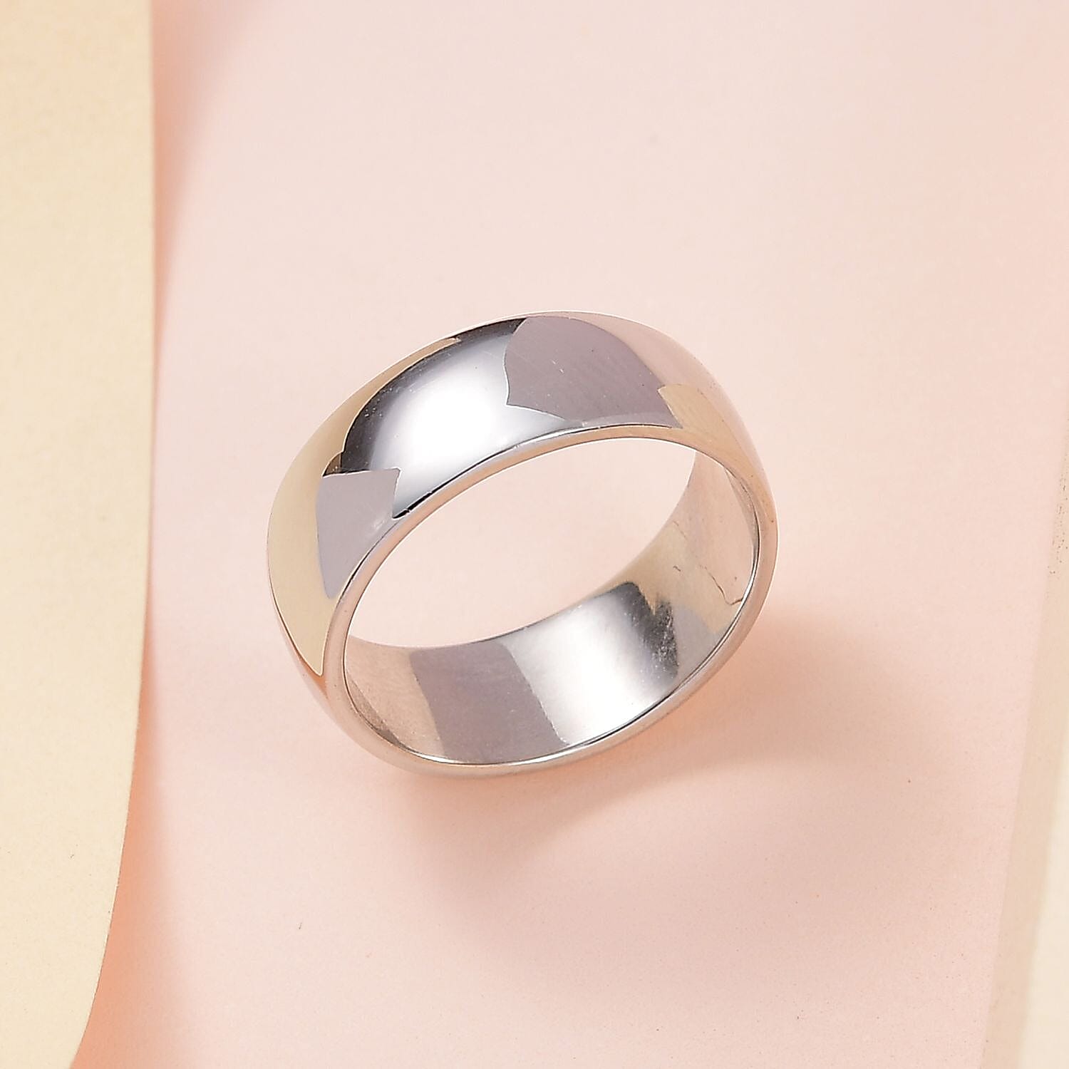 Platinum Overlay Sterling Silver Wedding Band Ring 7486445 2