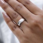 Platinum Overlay Sterling Silver Band Ring
