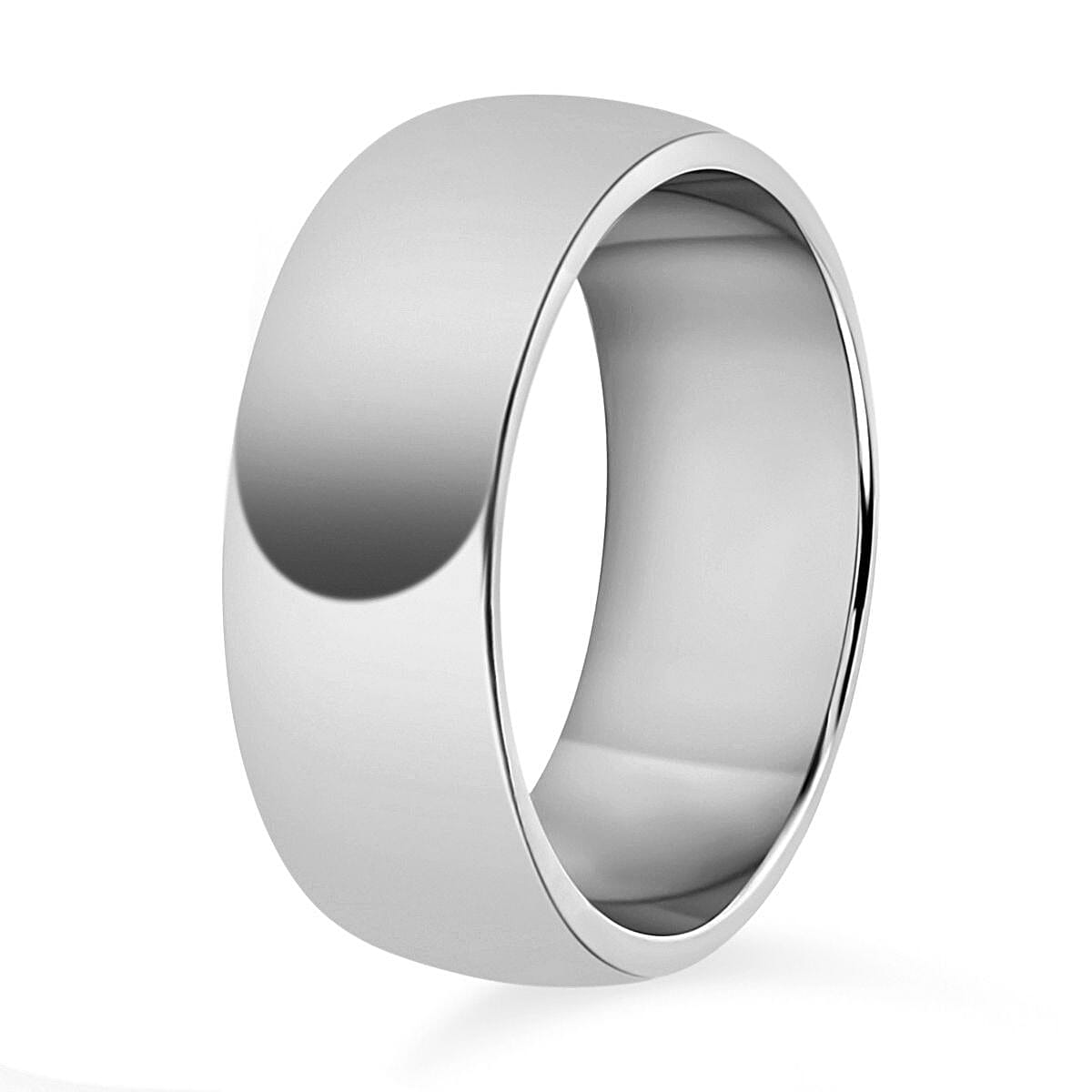 Platinum Overlay Sterling Silver Wedding Band Ring 7486445 4