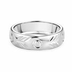 Platinum Overlay Sterling Silver Band Ring