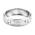 Platinum Overlay Sterling Silver Band Ring
