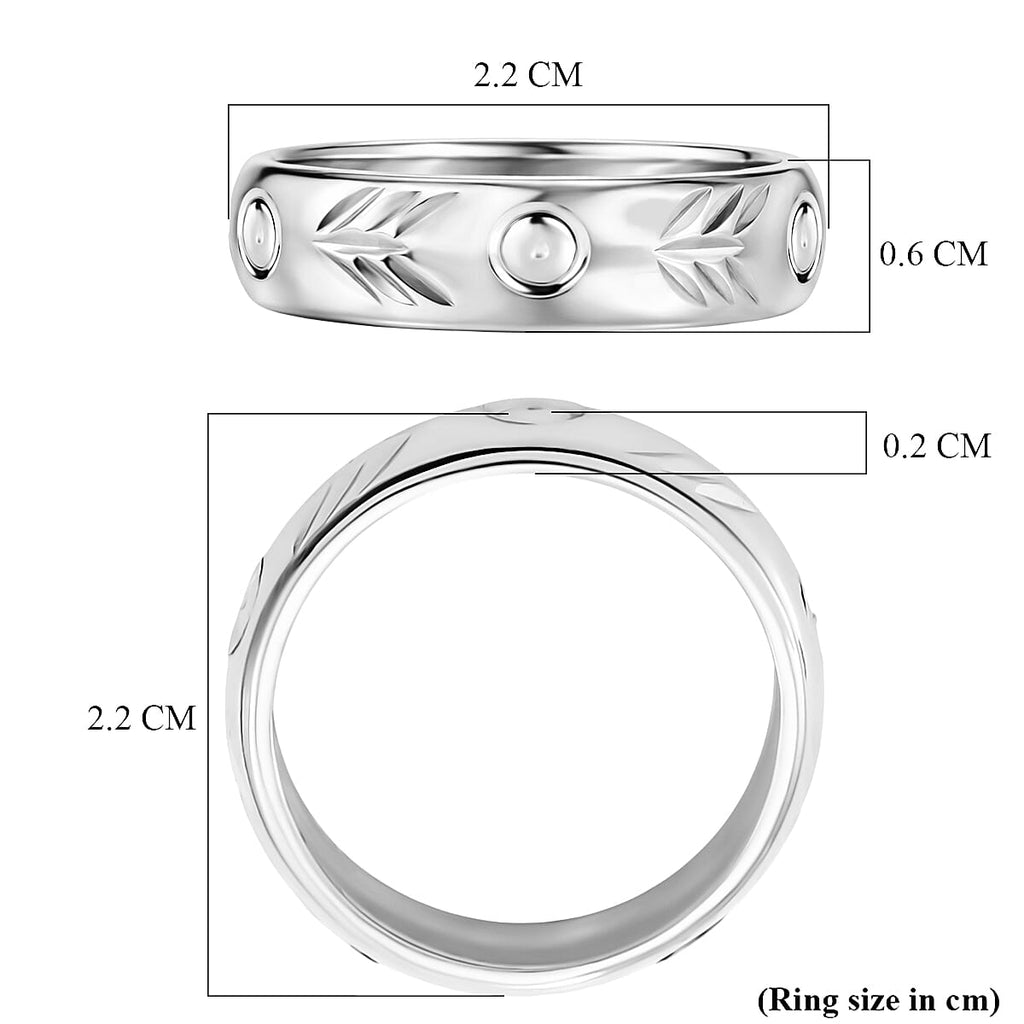 Platinum Overlay Sterling Silver Band Ring