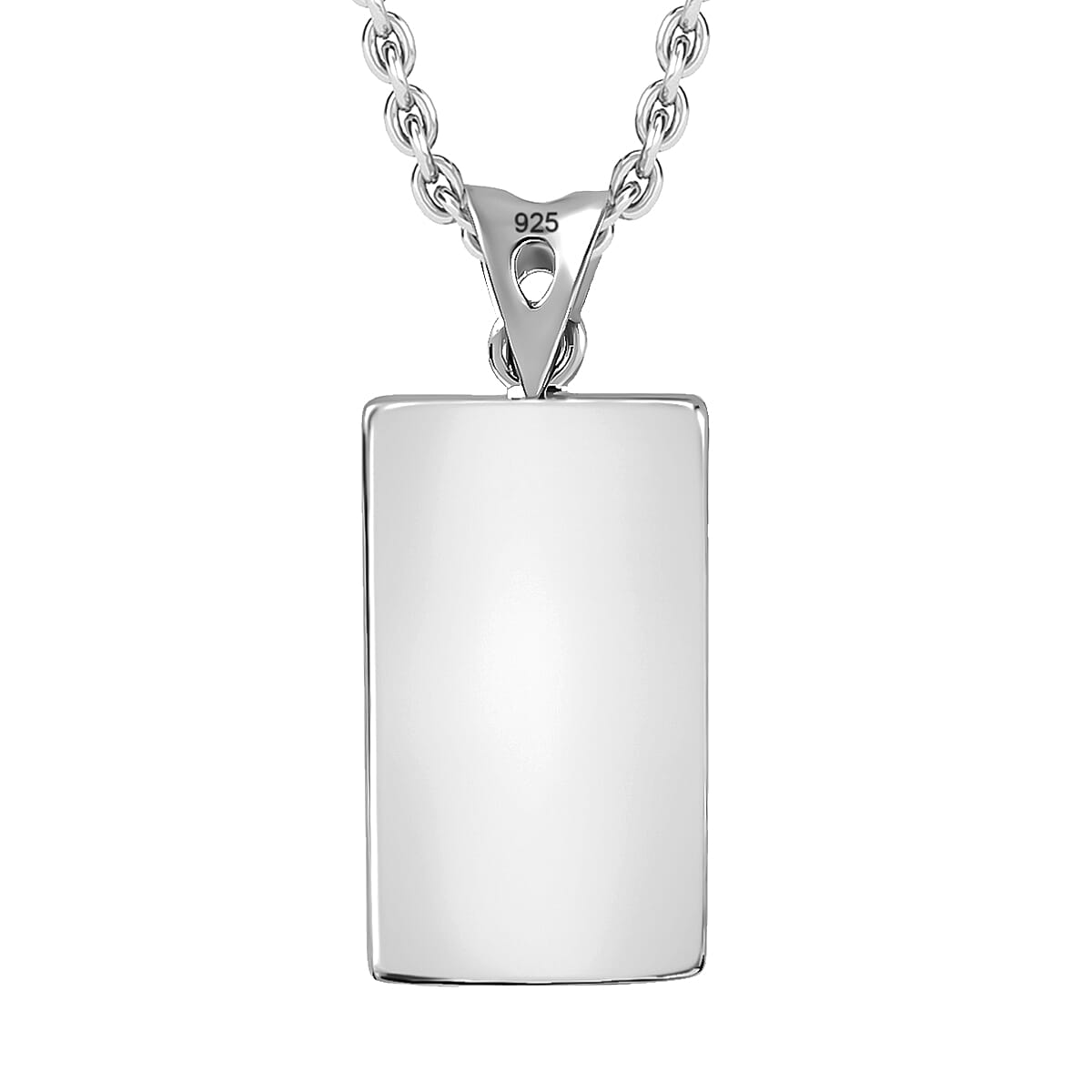 SOLID INGOT Platinum Overlay Sterling Silver Bar Pendant 4180767 5