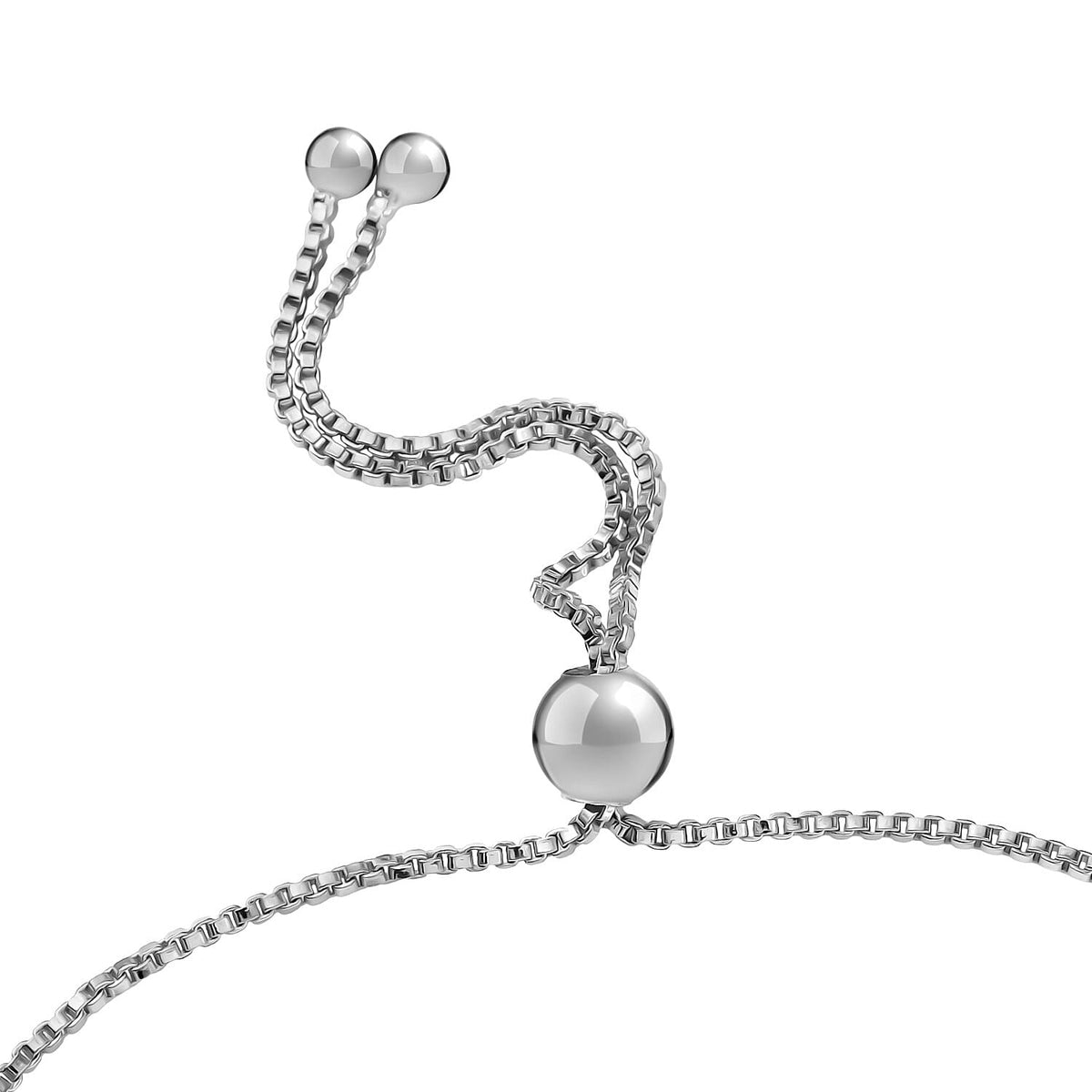 Designer Closeout Deal - Platinum Overlay Sterling Silver Mariner Bracelet (Adjustable Up to Size - 10.5) V32708561 4