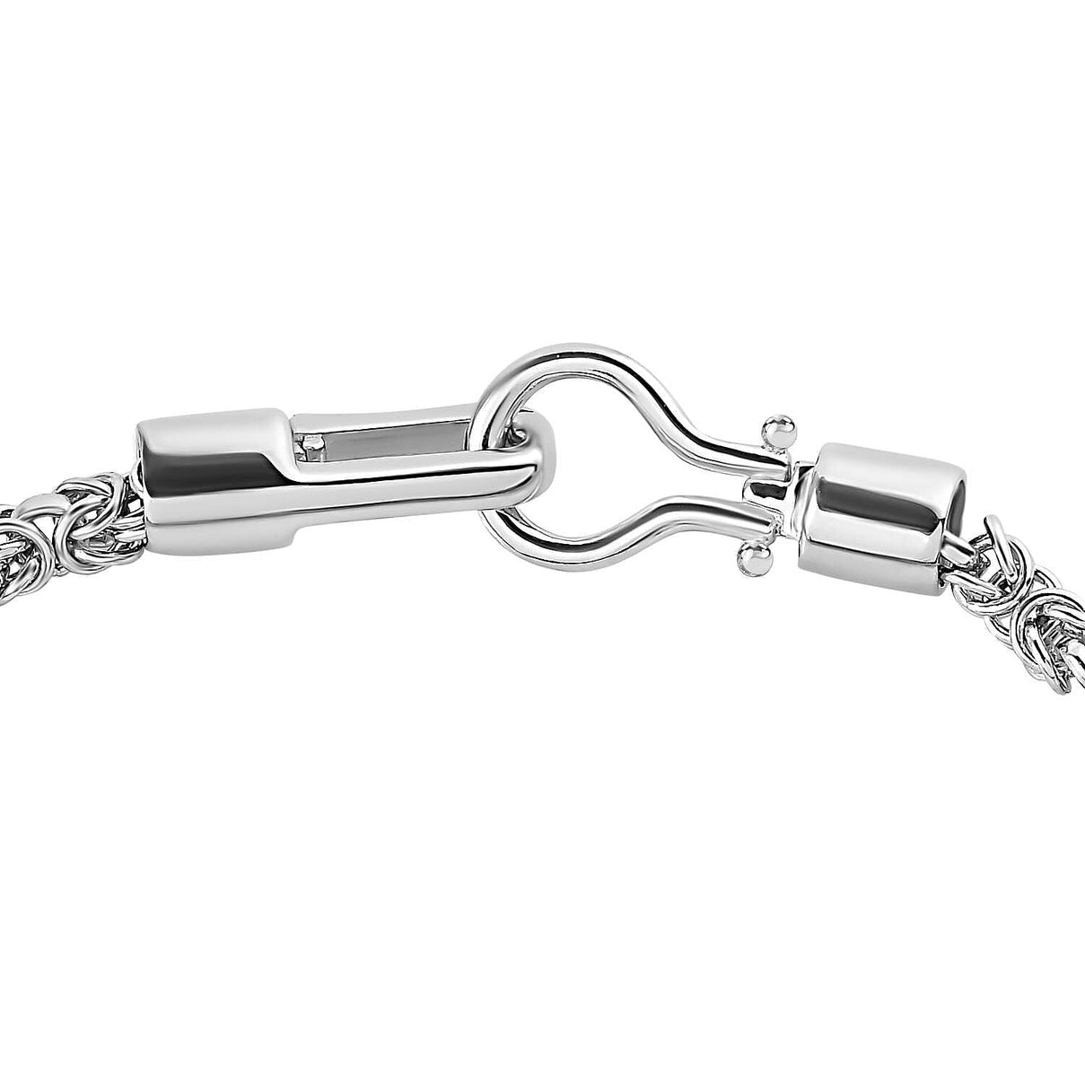 Platinum Overlay Sterling Silver Byzantine Bracelet (Size - 7.5),  Silver Wt. 9 Gms 7563426 3