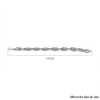 Platinum Overlay Sterling Silver Prince of Wales Bracelet (Size - 7.5), Silver Wt. 10.96 Gms