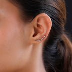 Platinum Overlay Sterling Silver Climber Earrings