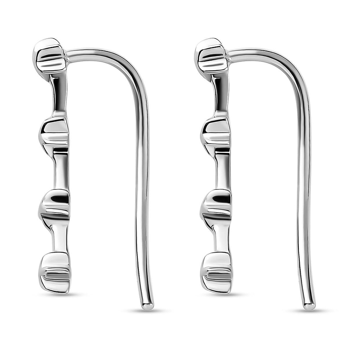 Platinum Overlay Sterling Silver Climber Earrings 7511018 4