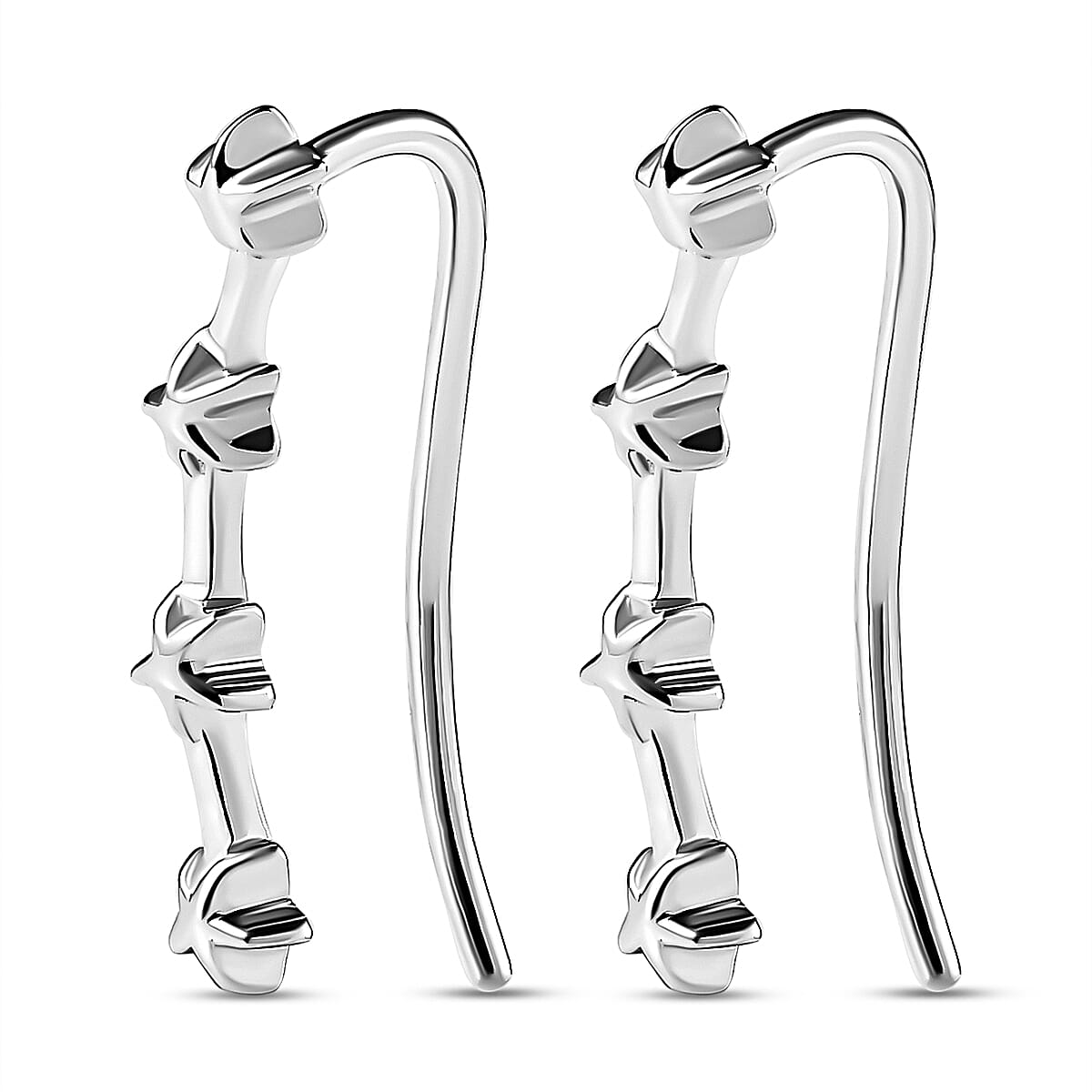 Platinum Overlay Sterling Silver Climber Earrings 7511018 5