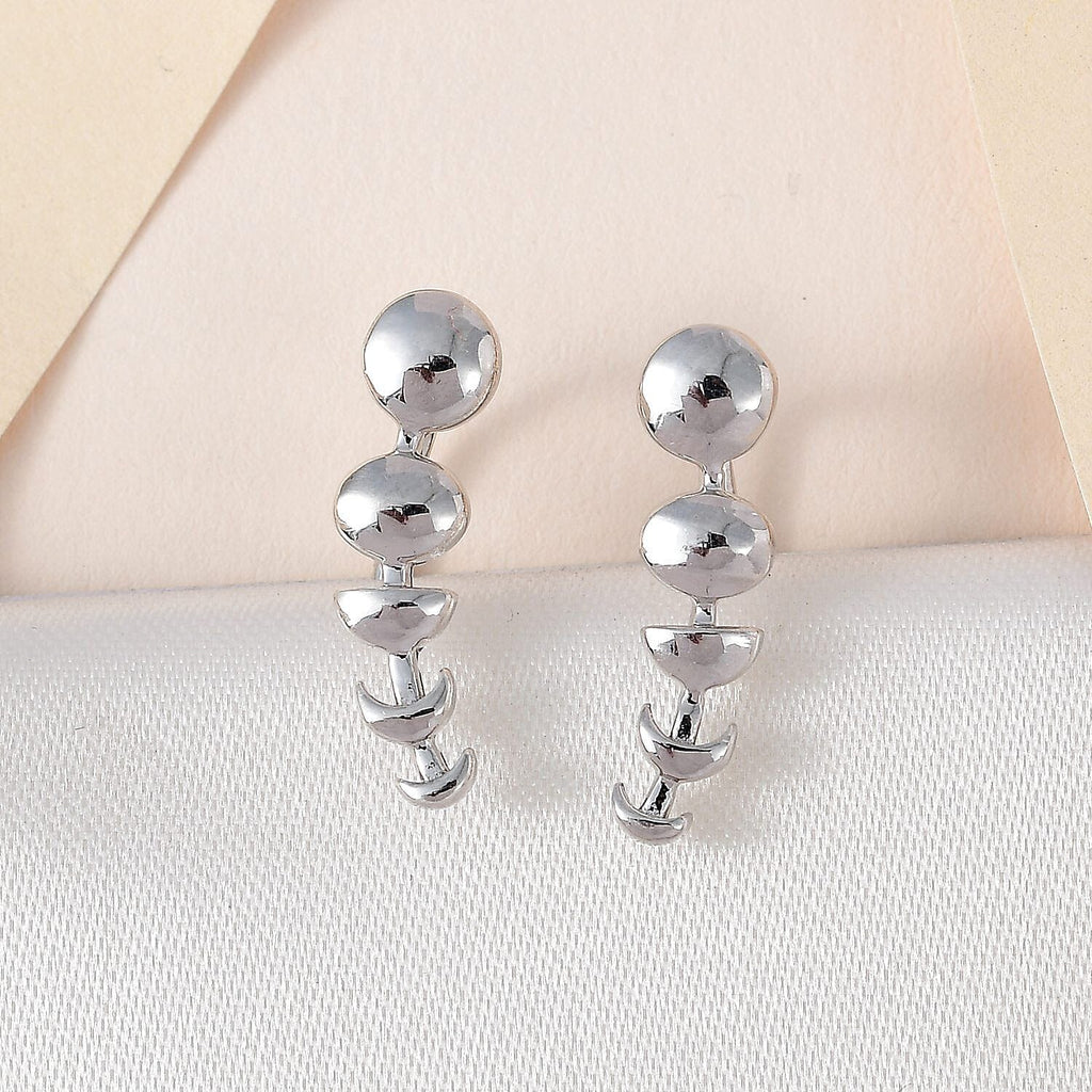 Platinum Overlay Sterling Silver Earrings with Clip