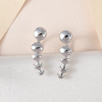Platinum Overlay Sterling Silver Earrings with Clip
