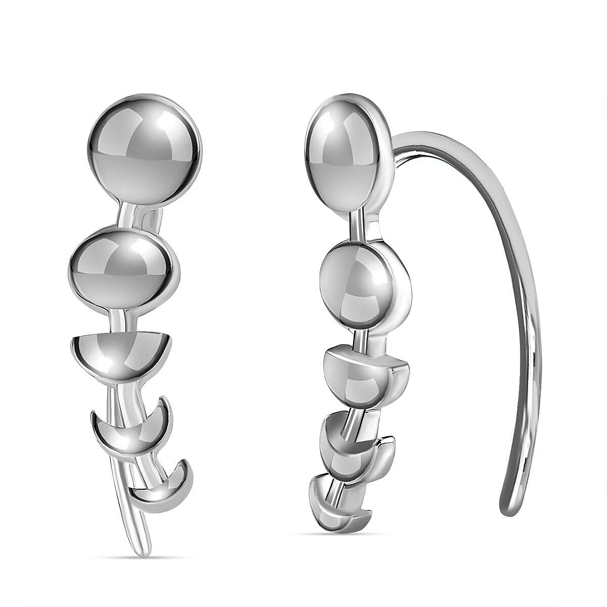 Platinum Overlay Sterling Silver Earrings with Clip 7380373 3