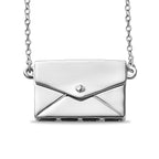 Platinum Overlay Sterling Silver Envelope Necklace (Size 20) with Lobster Lock, Silver Wt 7.22 Gms