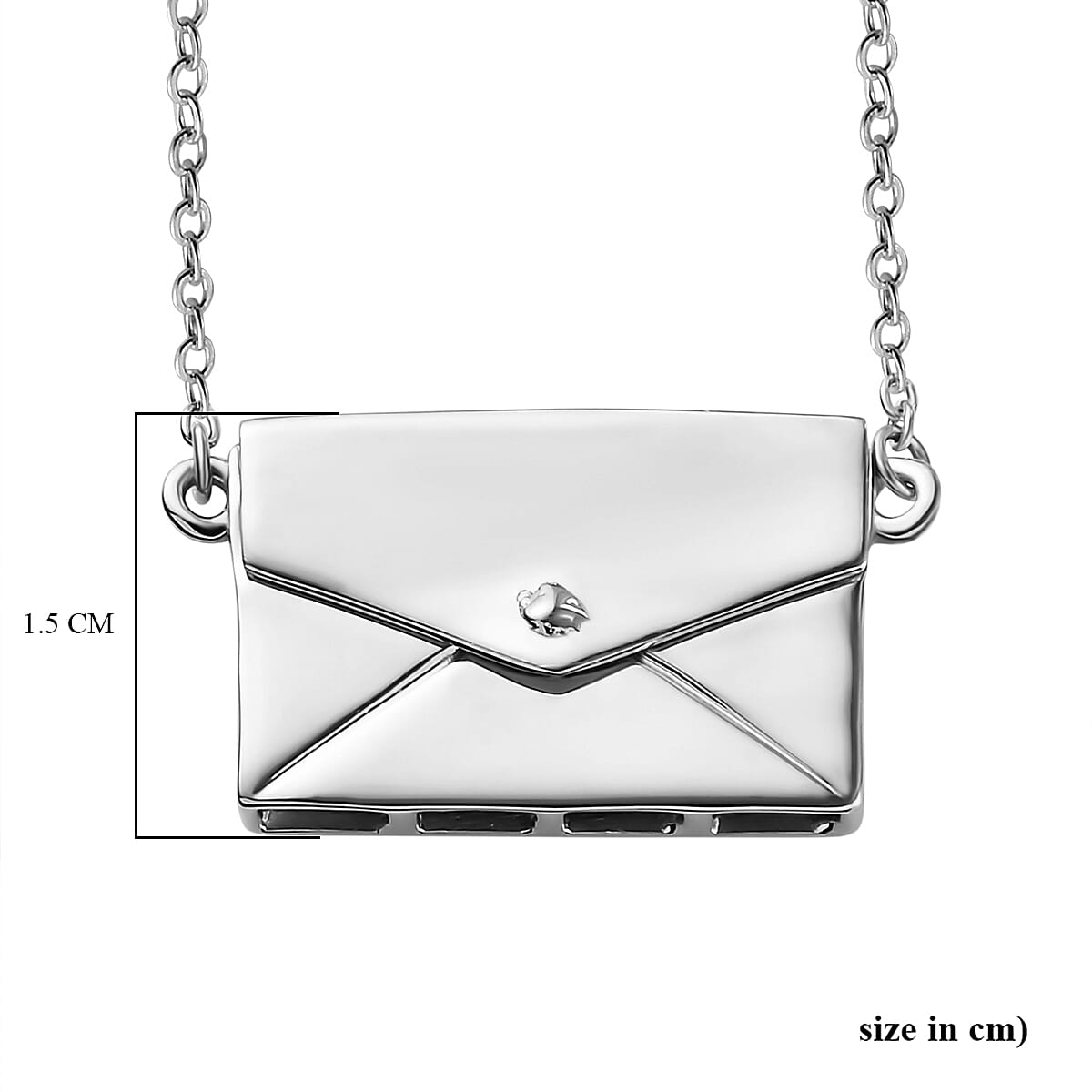 Platinum Overlay Sterling Silver Envelope Necklace (Size 20), Silver wt 7.22 Gms 3724832 13