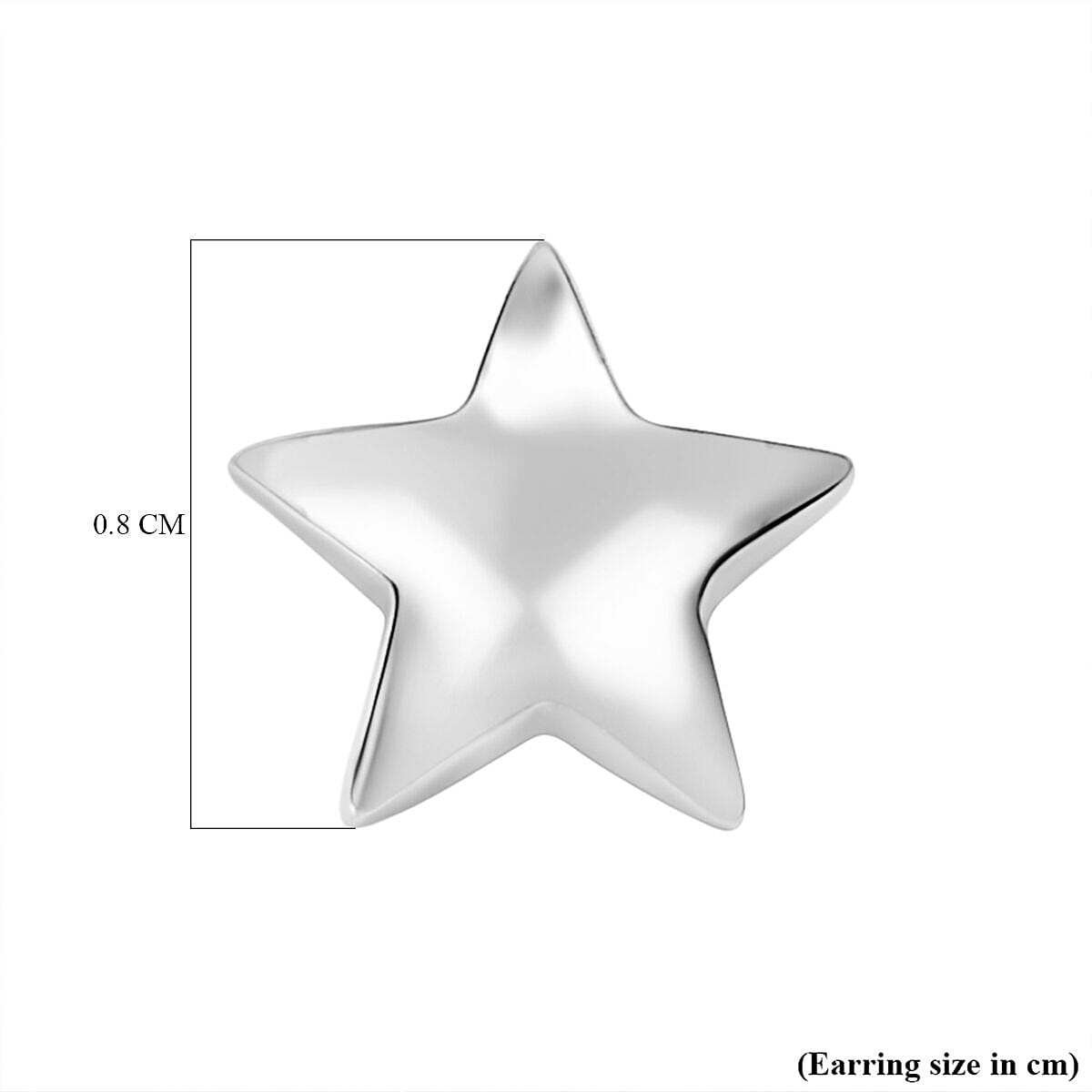 Star Stud Earrings in Sterling Silver with Platinum Plating (With Push Post) 7340662 6