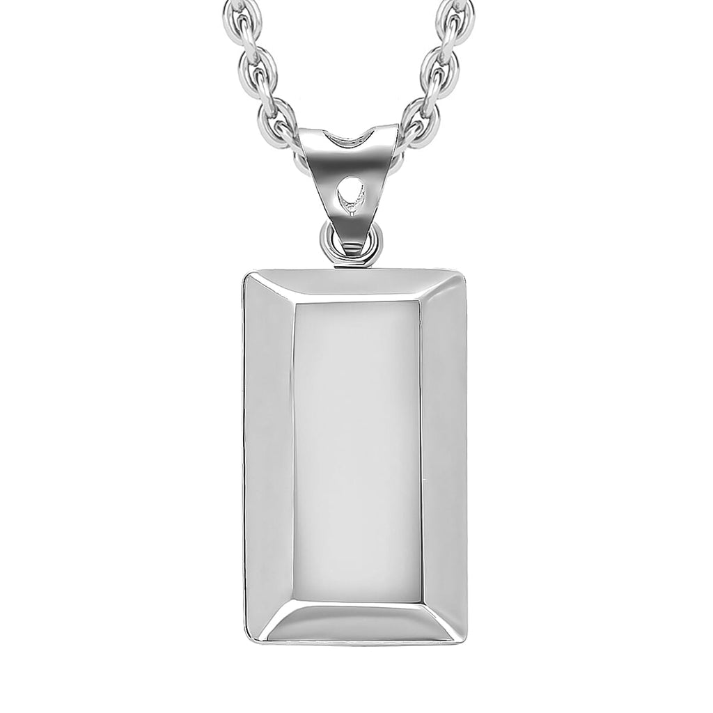 CloseOut Deal- Platinum Overlay Sterling Silver Bar Pendant