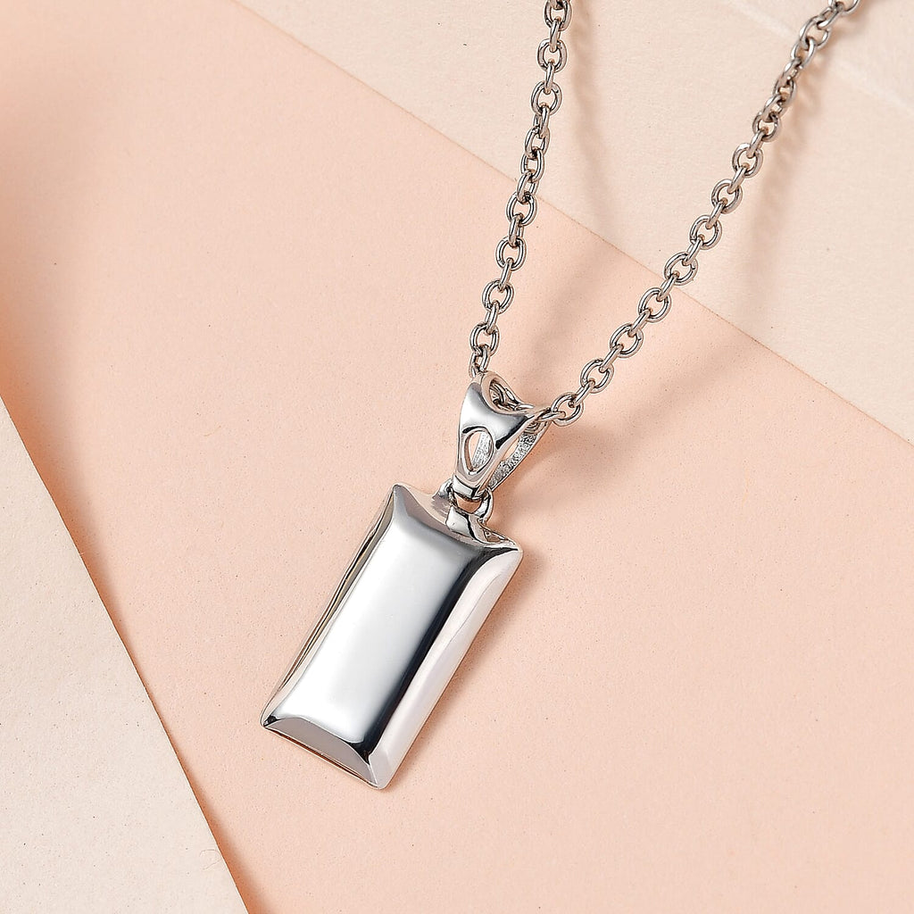 CloseOut Deal- Platinum Overlay Sterling Silver Bar Pendant