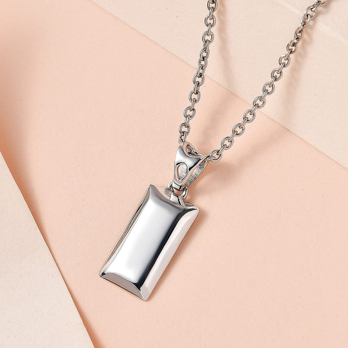 Platinum Overlay Sterling Silver Ingot Pendant 7569806 2